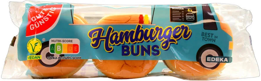 GUT&GÜNSTIG Hamburger Buns ohne Sesam 300 g / GUT&GÜNSTIG Susamsız Hamburger Ekmeği 300 g