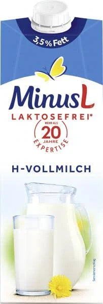 MinusL Haltbare Vollmilch 3,5% 1 l / MinusL Laktosuz Uzun Omurlu Tam Yagli Sut %3,5 1 l
