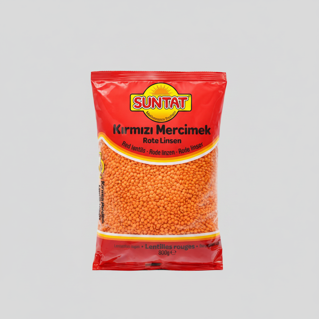 SUNTAT Rote Linsen - Gri Arka Plan