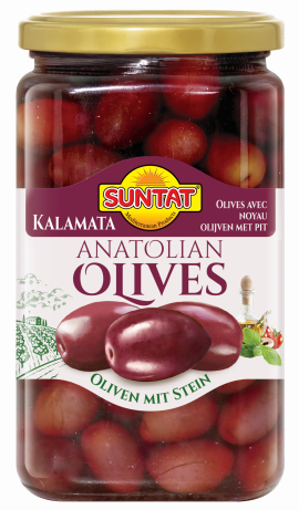 SUNTAT Kalamata Oliven mit Stein 850ml Glas