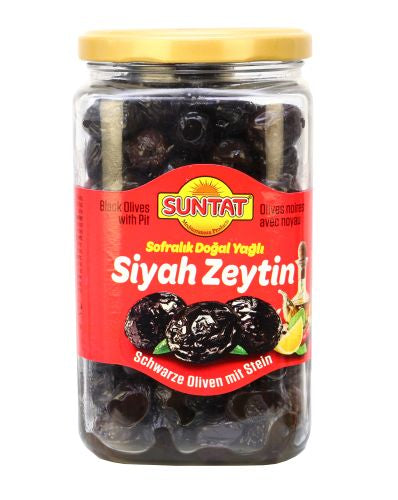 SUNTAT Schwarze Oliven 850ml Glas