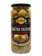 SUNTAT Premium Grüne Oliven mit Paprika 500ml Glas