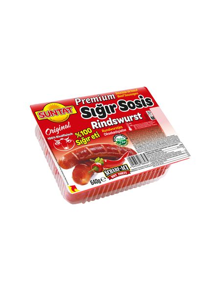 SUNTAT Rindswürstchen scharf 640g