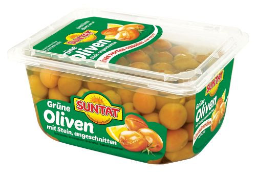 SUNTAT Grüne Oliven angeschnitten 400g in Schale