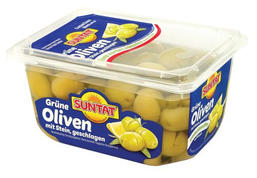 SUNTAT Grüne Oliven gebrochen 400g in Schale