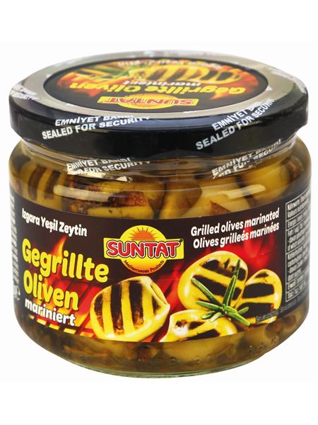 SUNTAT Gegr. Gr. Oliven in SL 300ml Gl.