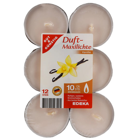 GUT&GÜNSTIG Duftmaxilichte Vanille 12 ST – Kokulu Mum Vanilya 12 Adet