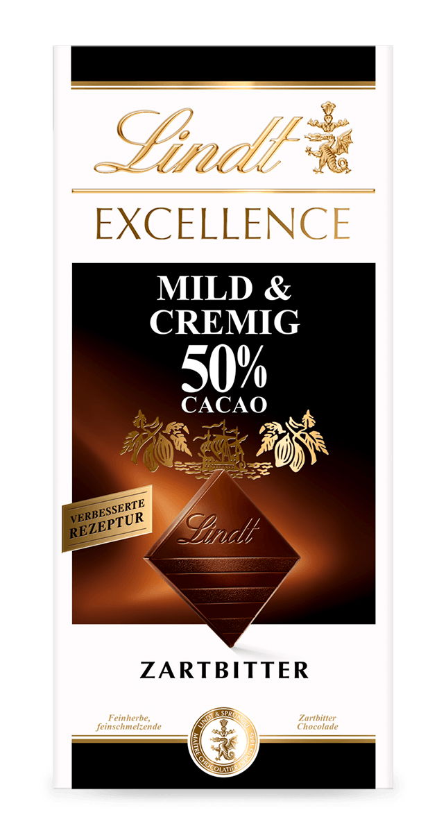 Lindt Excellence 50% Kakao Mild Zartbitter-Schokolade 100 g