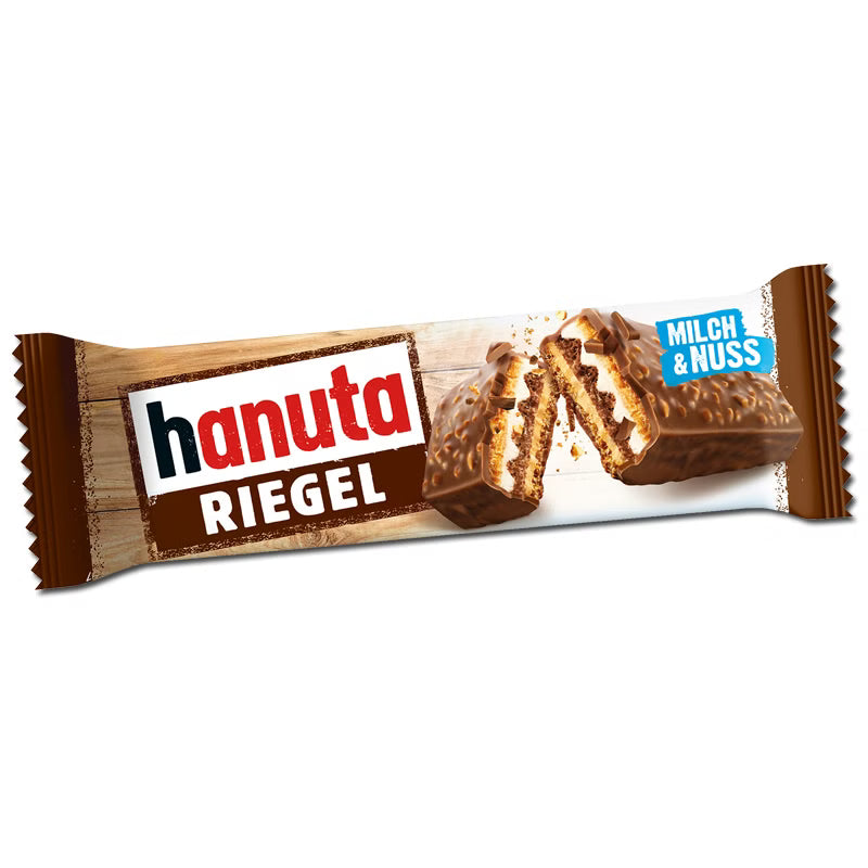 Hanuta Riegel Waffel mit Haselnuss- & Milchcreme Milchschokolade Einzelriegel 34,5 g