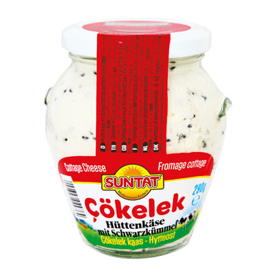 SUNTAT Hütttenkäse mit Schwarzkümmel 290g Glas