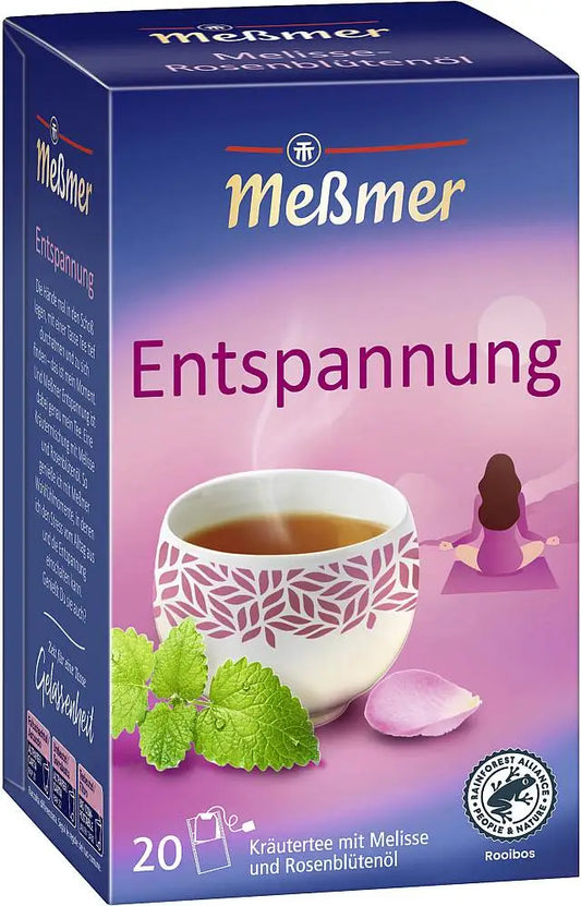 Meßmer Entspannung Kräutertee mit Melisse & Rosenblütenöl 20 x 2 g