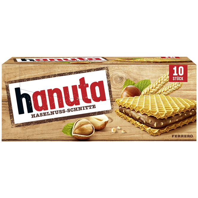 Hanuta Haselnuss-Schnitten Waffel mit Haselnusscreme 10er Multipack 220 g