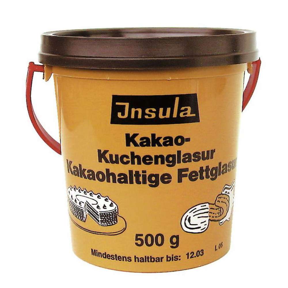 Insula Kakao Kuchenglasur Kakaohaltige Fettglasur zum Backen 500 g