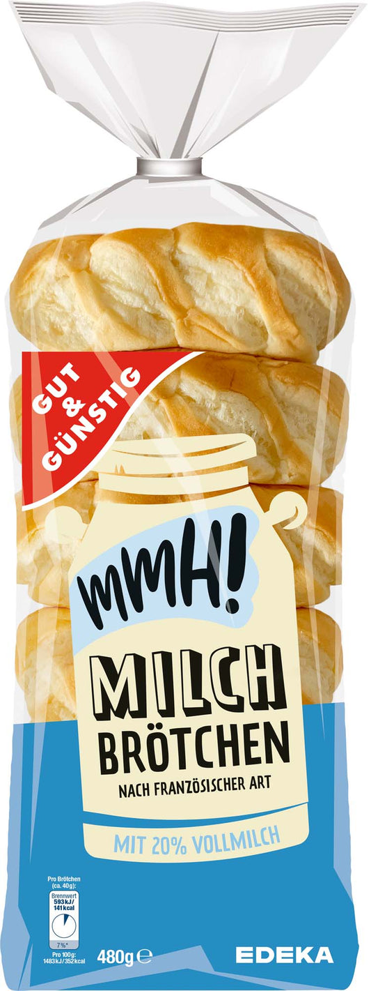 GUT&GÜNSTIG Milchbrötchen 480 g / GUT&GÜNSTIG Sütlü Ekmek 480 g