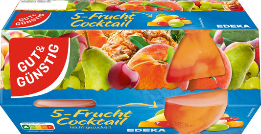 GUT&GÜNSTIG Fruchtmix Cocktail 4x120 g / GUT&GÜNSTIG Karışık Meyve Kokteyli 4x120 g