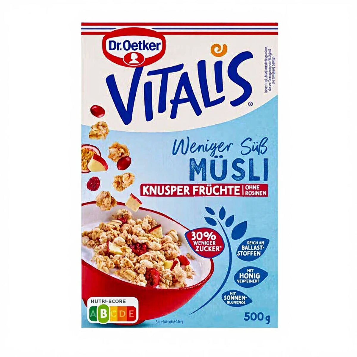 Dr. Oetker Vitalis Knusper Früchtemüsli weniger süß 500 g