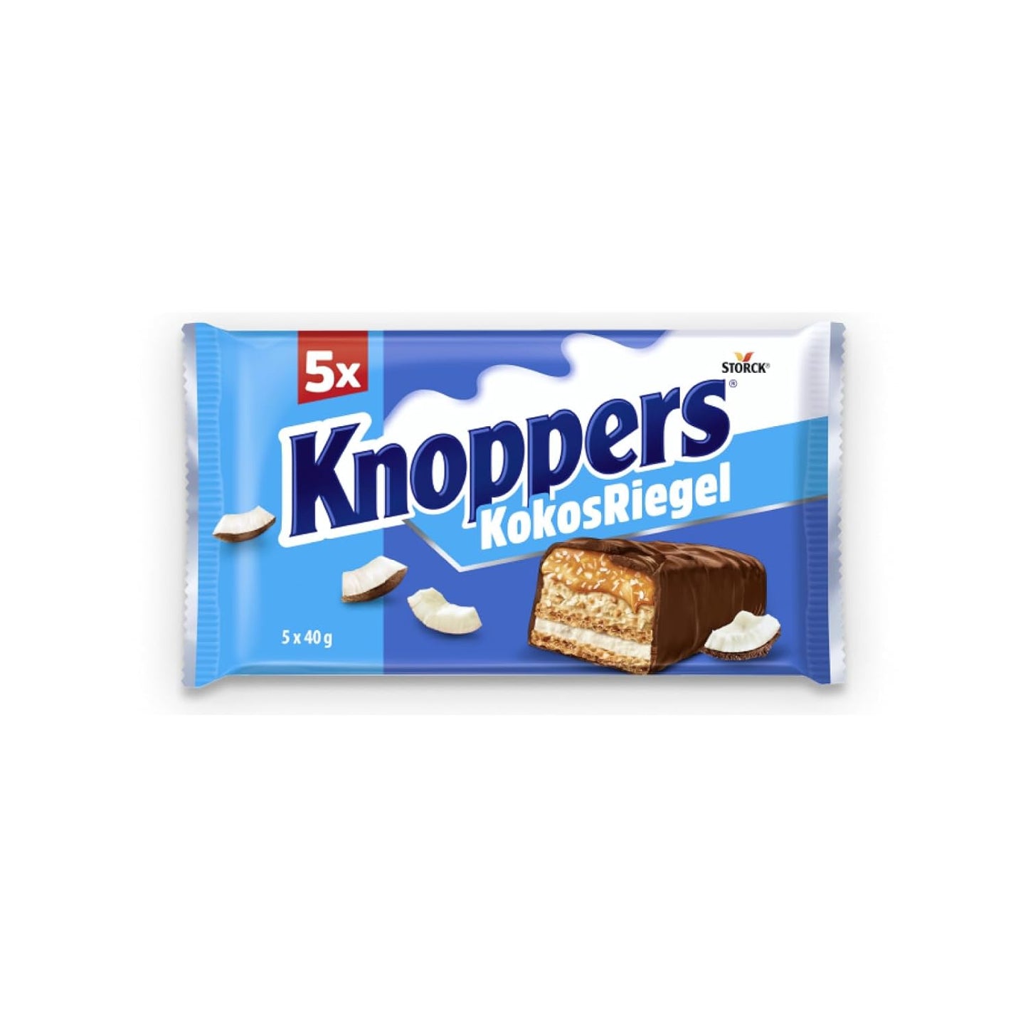 Knoppers Riegel Kokos Waffelriegel mit Kokos & Vollmilchschokolade 5er 200 g