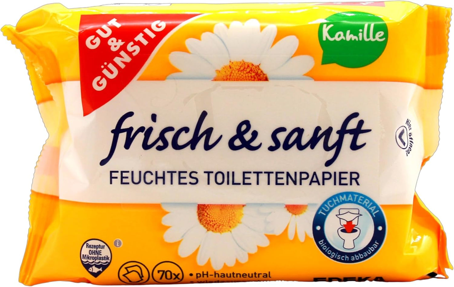 GUT&GUENSTIG Feuchtes Toilettenpapier Kamille 2x70 Stueck - Papatya Ozlu Islak Tuvalet Kagidi 2x70 Adet