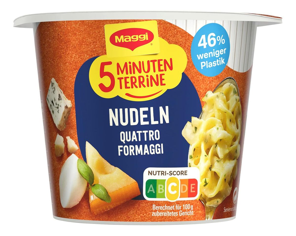 Maggi 5 Minuten Terrine Nudeln Quattro Formaggi Vier-Käse-Sauce 58 g