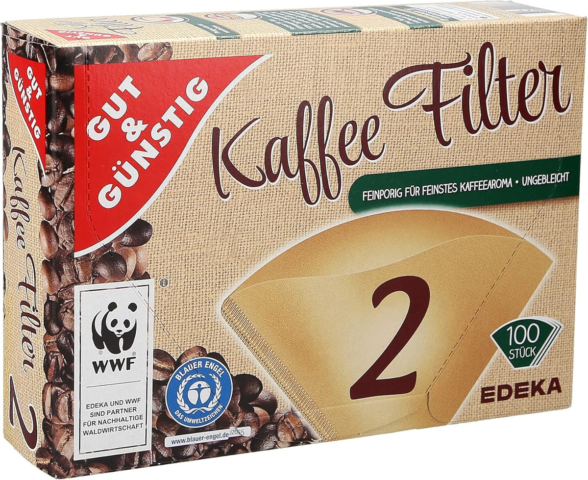 GUT&GÜNSTIG Kaffeefilter naturbraun Größe 2 100 ST – Doğal Kahve Filtresi No.2 100 Adet