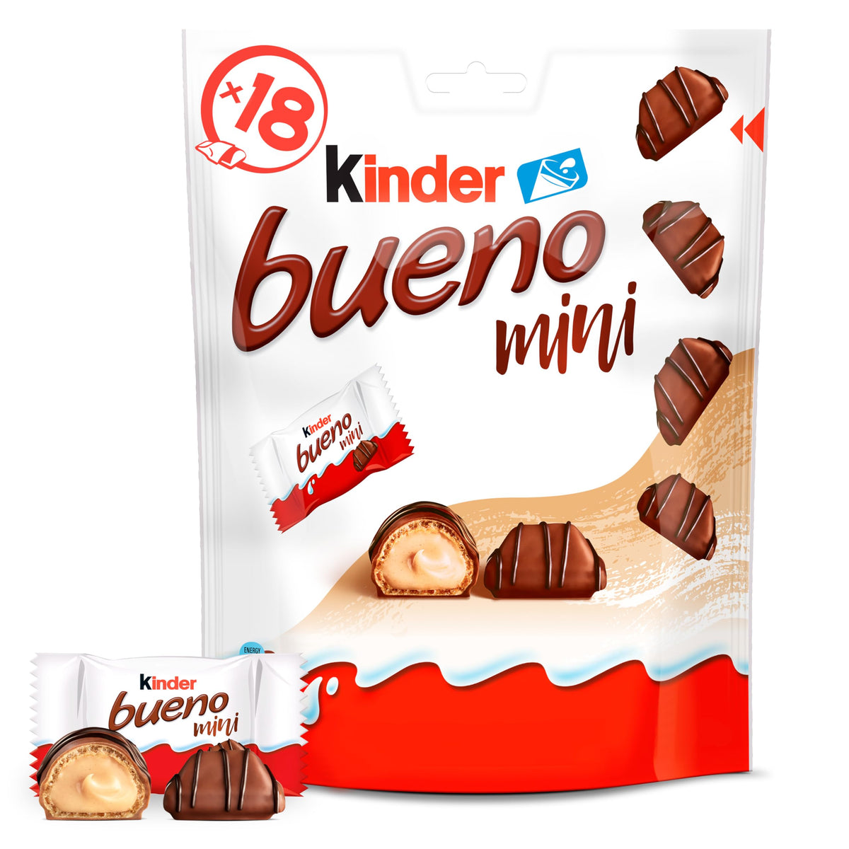 Kinder Bueno Mini Waffel mit Milch-Haselnusscreme & Milchschokolade Sharing Bag 108 g