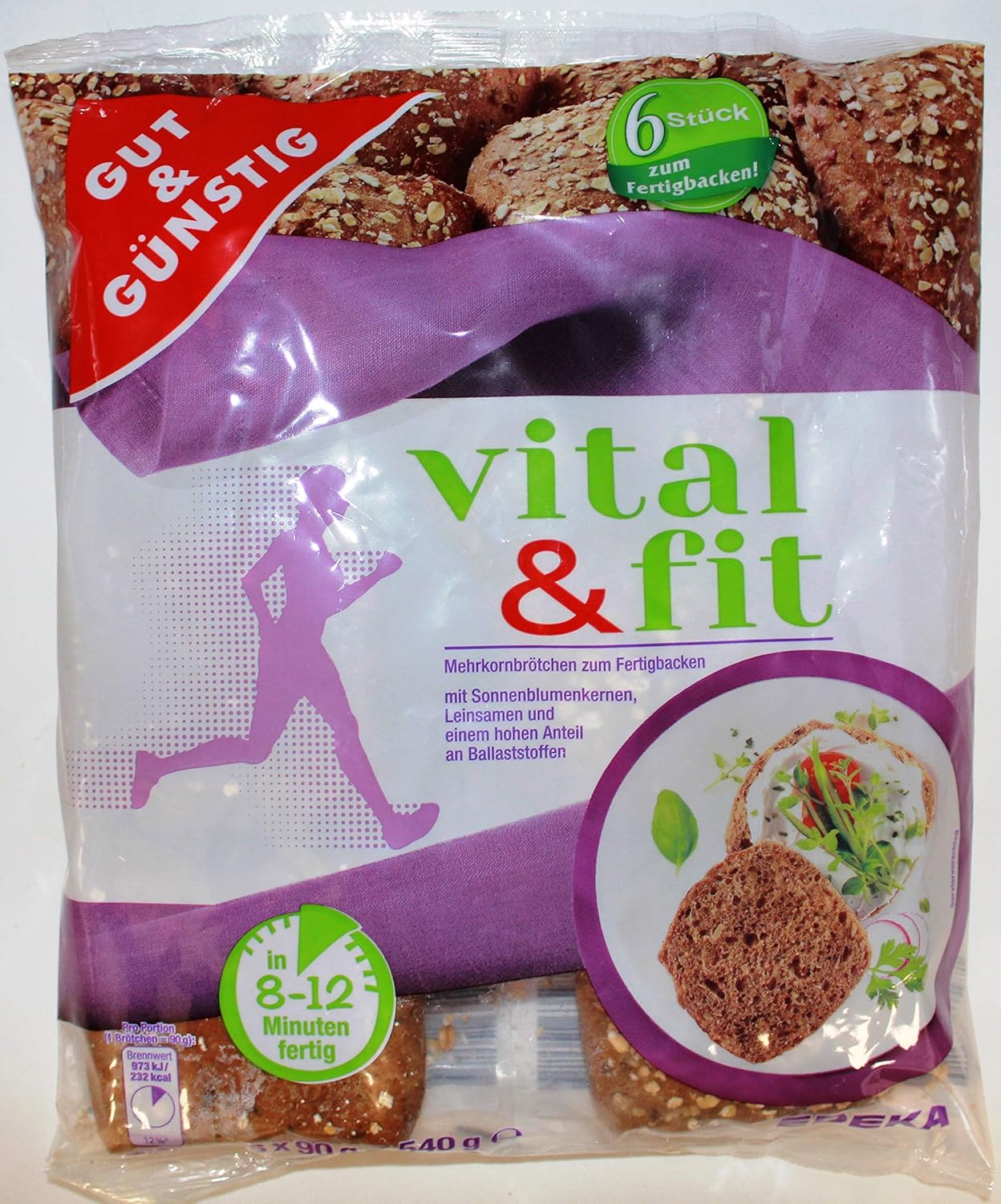 GUT&GÜNSTIG Vital&Fit Mehrkornbrötchen zum Fertigbacken 540 g