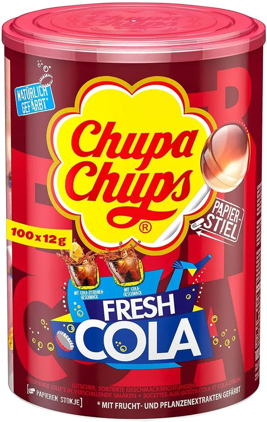 Chupa Chups Cola 100 St. 1,2 kg - Cola Aromalı Lolipop 100 Adet 1,2 kg