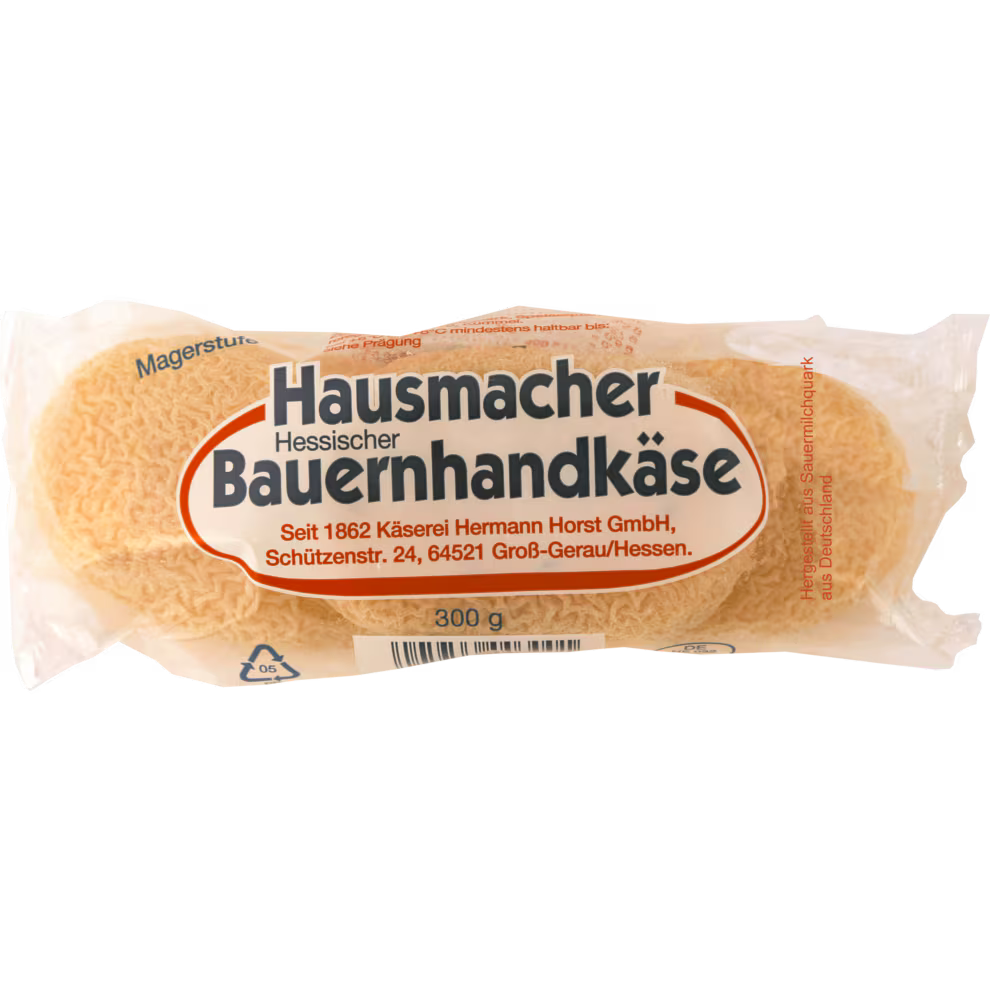 Hess Hausmarke Bauern-Handkäse Sauermilchkäse mit Quark Magerstufe 0,5% 300 g