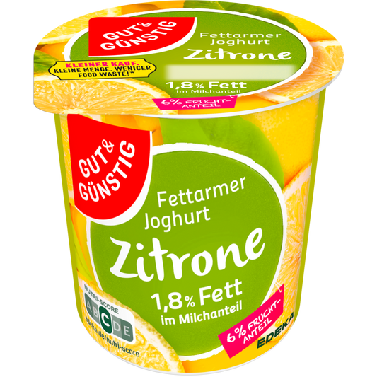 GUT&GÜNSTIG Fruchtjoghurt Zitrone 1,8% 250 g / Limonlu Meyveli Yoğurt %1,8 250 g