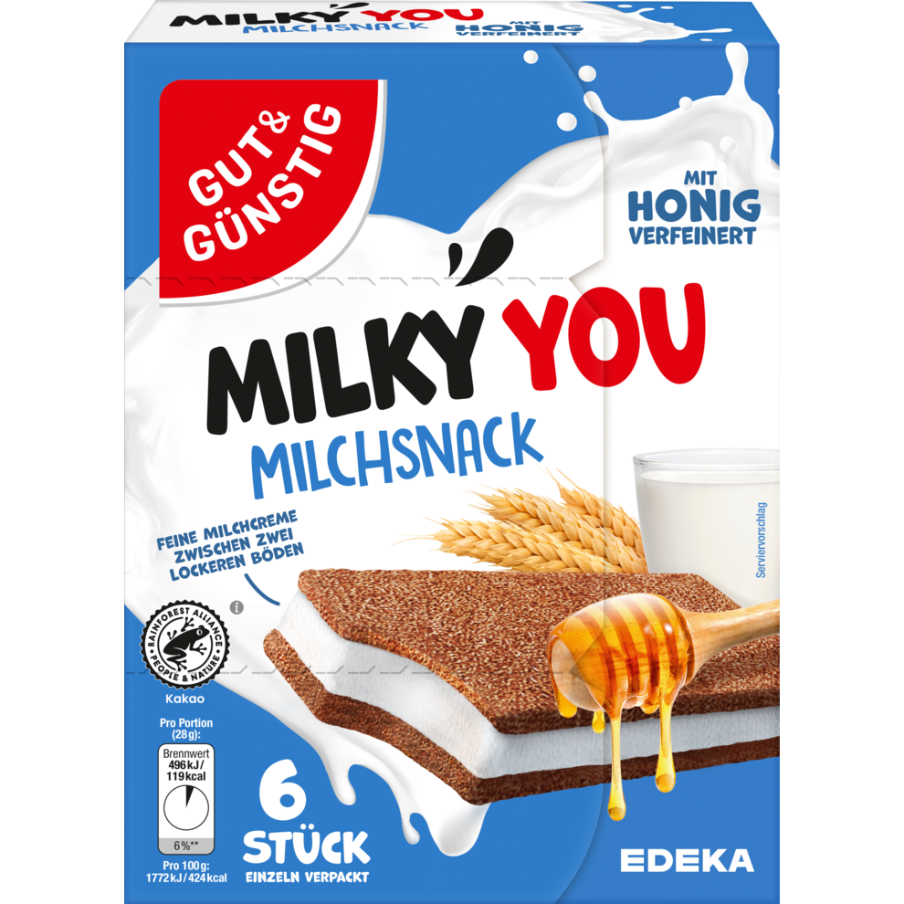 GUT&GÜNSTIG Milchsnack 6x28 g / Sütlü Atıştırmalık 6x28 g