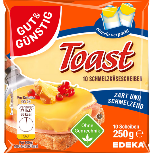 GUT&GÜNSTIG Schmelzkäse Toast 35% 250 g / GUT&GÜNSTIG Tost Eritme Peyniri %35 Yağlı 250 g