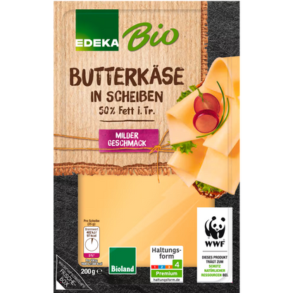 EDEKA Bio Rahmbutterkäse Scheiben 50% Fett i.Tr. 200 g