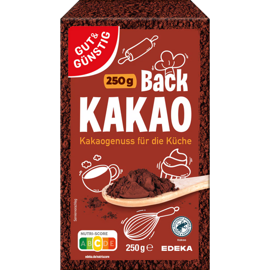 GUT&GÜNSTIG Fırın Kakaosu Az Yağlı Kakao Tozu Fırın Malzemesi 250 g