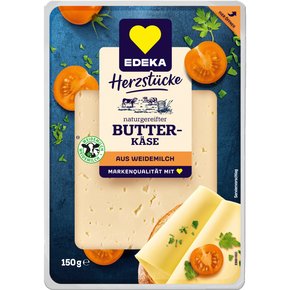 EDEKA Herzstücke Butterkäse Scheiben 45% Fett i.Tr. 150 g