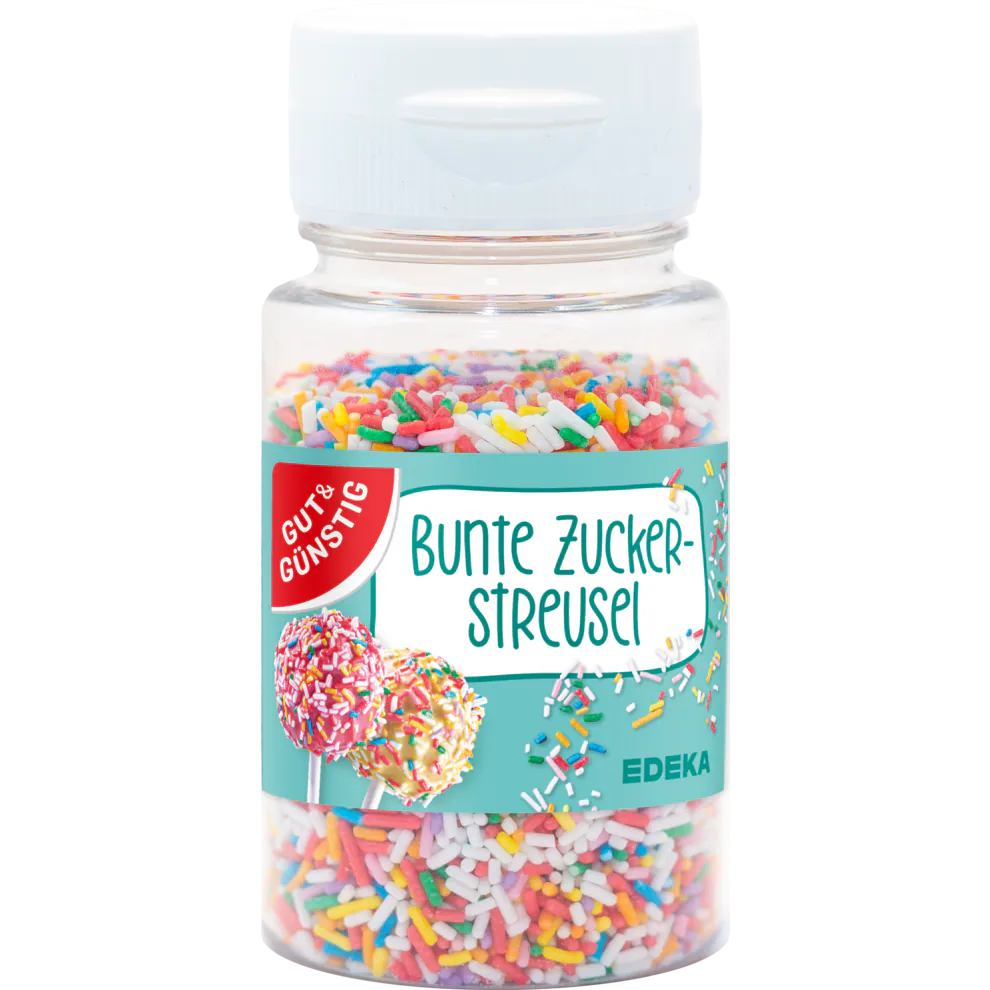 GUT&GÜNSTIG Zuckerstreusel Bunt Bunte Dekorzucker zum Backen 75 g