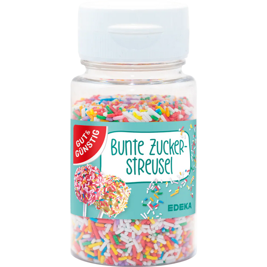 GUT&GÜNSTIG Zuckerstreusel Bunt Bunte Dekorzucker zum Backen 75 g