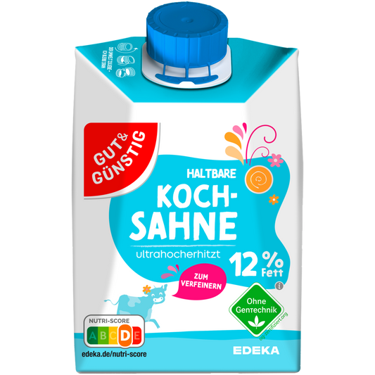GUT&GÜNSTIG Kochsahne 12% 200 g / Pişirme Kreması %12 Yağ 200 g