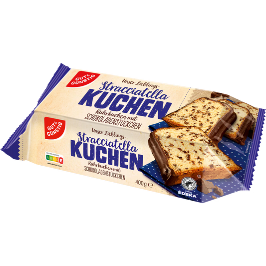 GUT&GÜNSTIG Stracciatellakuchen Rührkuchen mit Schokoladenstückchen & Fettglasur 400 g