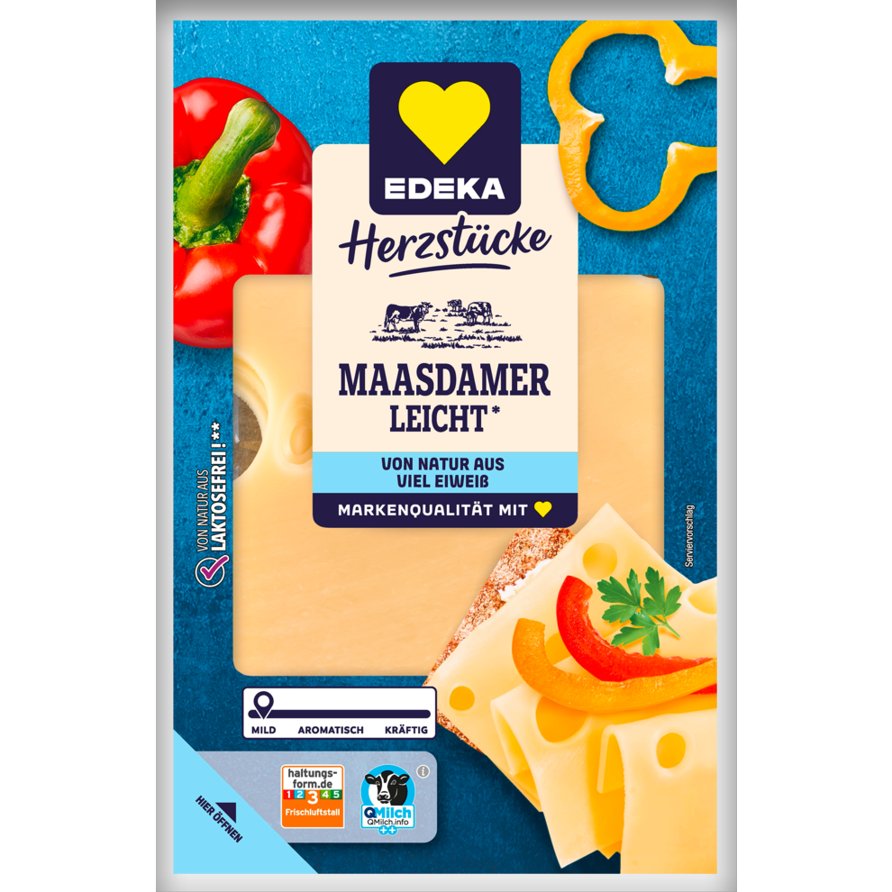 EDEKA Herzstücke Maasdamer Scheiben leicht 30% Fett i.Tr. 175 g