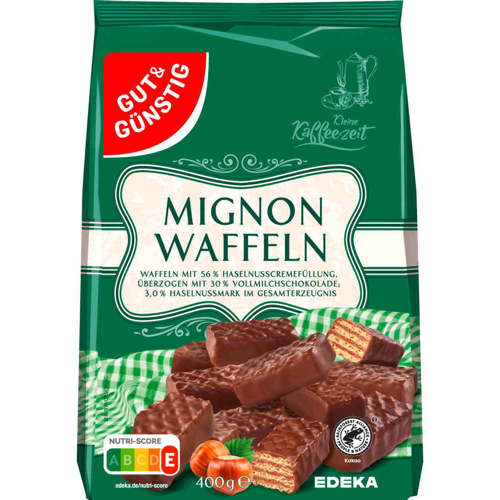 GUT&GÜNSTIG Mignonwaffeln 400 g / GUT&GÜNSTIG Fındıklı Çikolatalı Mini Gofret 400 g