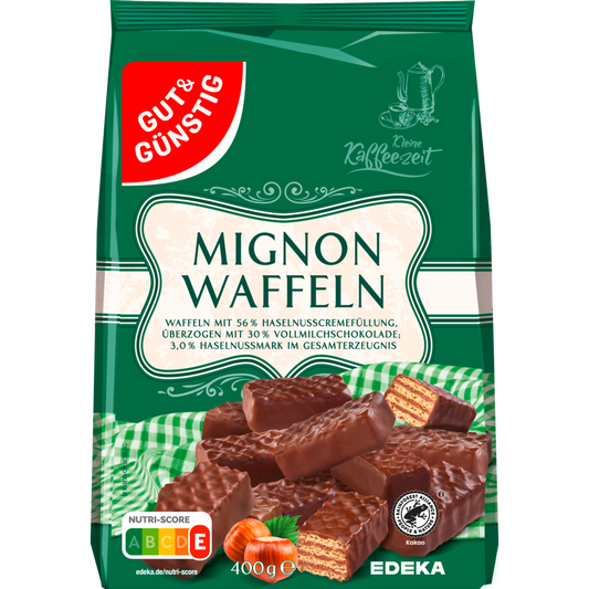 GUT&GÜNSTIG Mignonwaffeln 400 g / GUT&GÜNSTIG Fındıklı Çikolatalı Mini Gofret 400 g