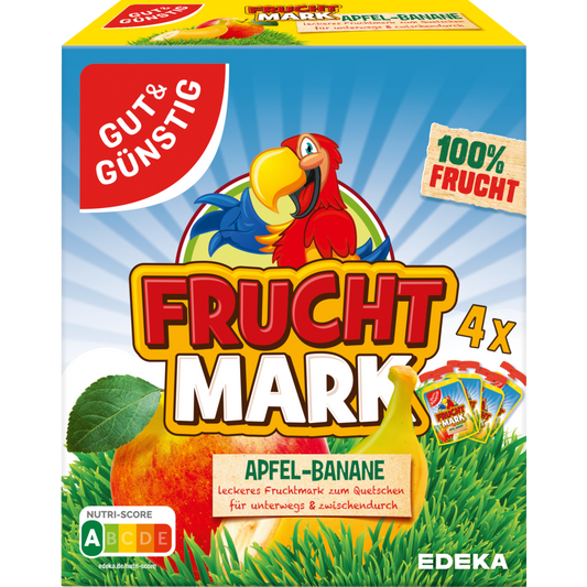 GUT&GÜNSTIG Fruchtmark Apfel-Banane 4x100 g / GUT&GÜNSTIG Elma-Muz Meyve Püresi 4x100 g