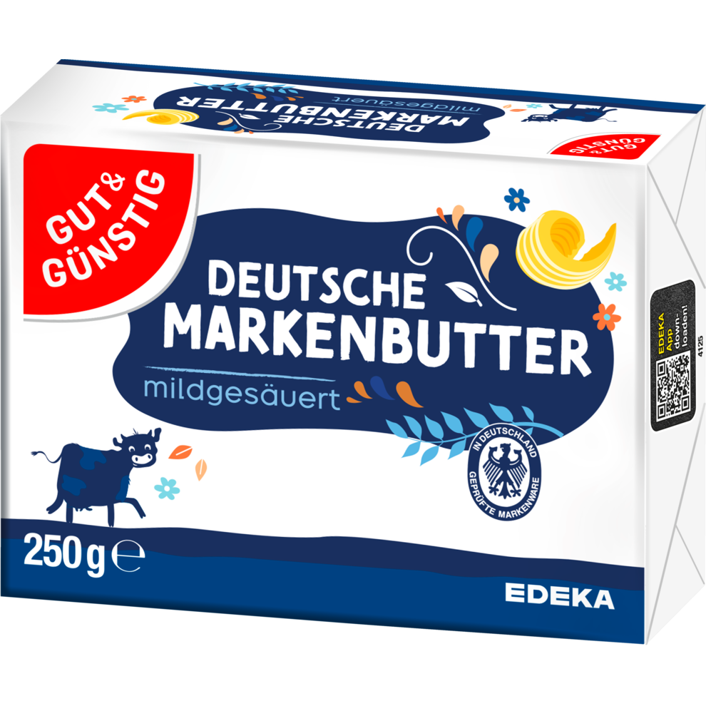GUT&GÜNSTIG Butter Mildgesäuert 82% Fett Streichbutter 250 g
