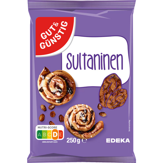 GUT&GÜNSTIG Sultaninen Ungeschwefelt Getrocknete Weintrauben Natur 250 g
