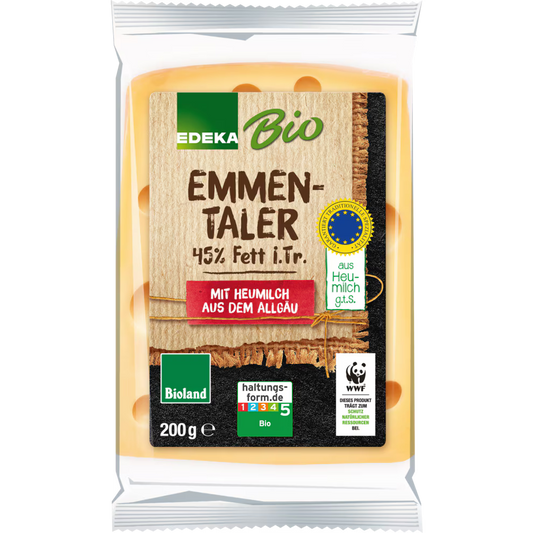 EDEKA Bio Heumilch Allgäuer Emmentaler 45% Fett i.Tr. 150 g