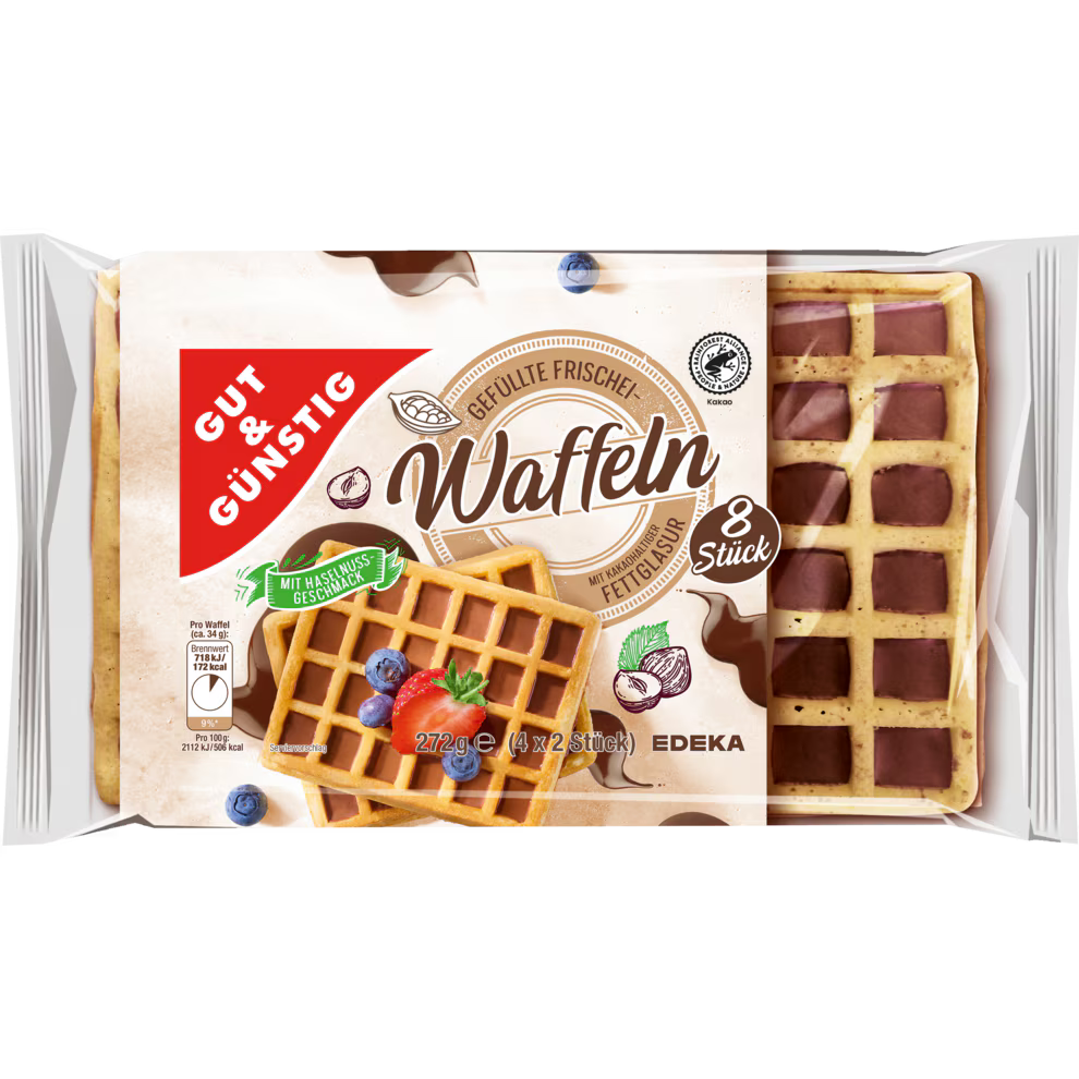 GUT&GÜNSTIG Frischei-Waffeln gefüllt 272 g / GUT&GÜNSTIG Dolgulu Taze Yumurtalı Gofret 272 g