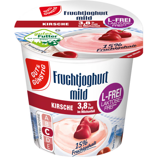 GUT&GÜNSTIG Fruchtjoghurt Kirsche laktosefrei 3,8% 150 g / Laktozsuz Kirazlı Meyveli Yoğurt %3,8 150 g