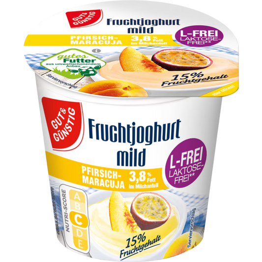 GUT&GÜNSTIG Fruchtjoghurt Pfirsich laktosefrei 3,8% 150 g / Laktozsuz Şeftali Meyveli Yoğurt %3,8 150 g