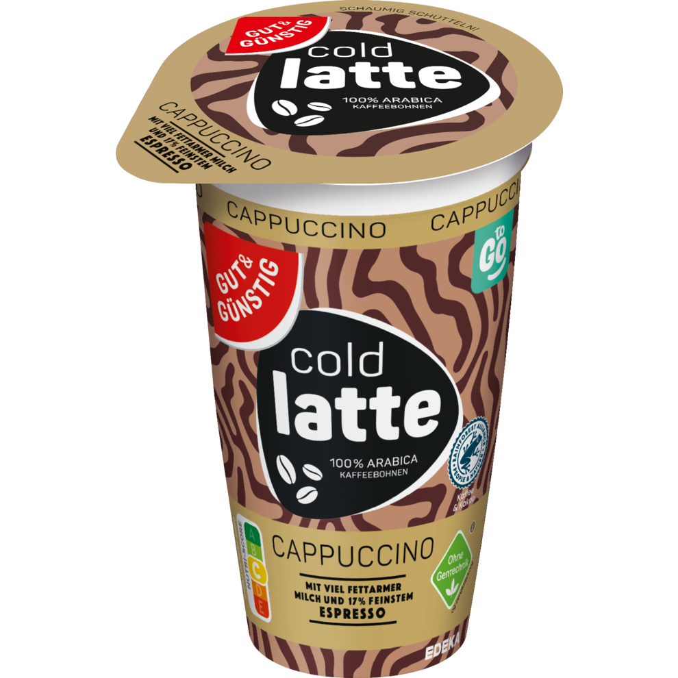 GUT&GÜNSTIG Cappuccino Trinkfertig Milchmischgetränk Fettarme Milch Röstkaffee 250 ml