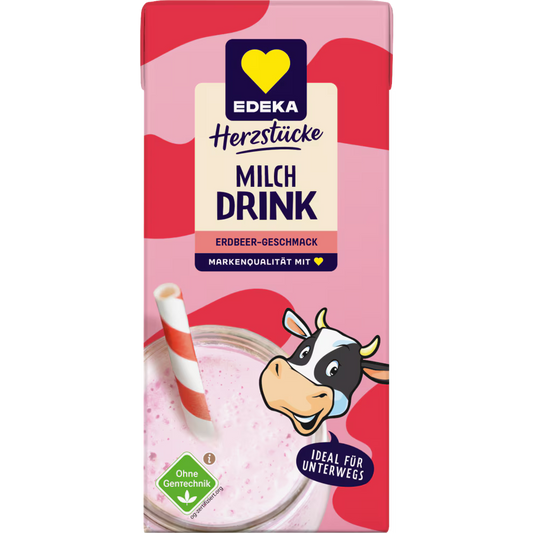 EDEKA Herzstücke Erdbeer H-Drink 3 x 200 ml / 600 ml